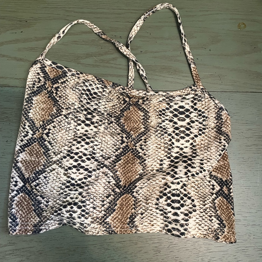 Cropped snake tank top